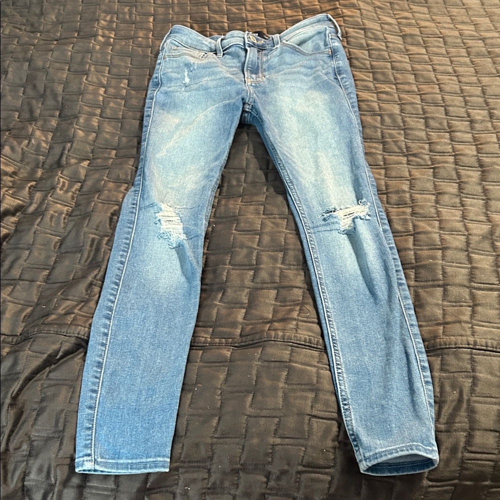 Hollister Light Blue Distressed Skinny Jeans